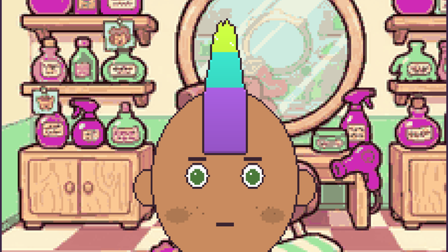Levins Barbershop — a three-coloured mohawk in the salon